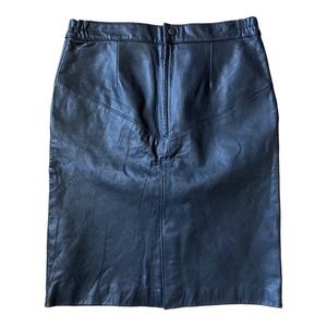 Genuine Black Leather Skirt Size 28
